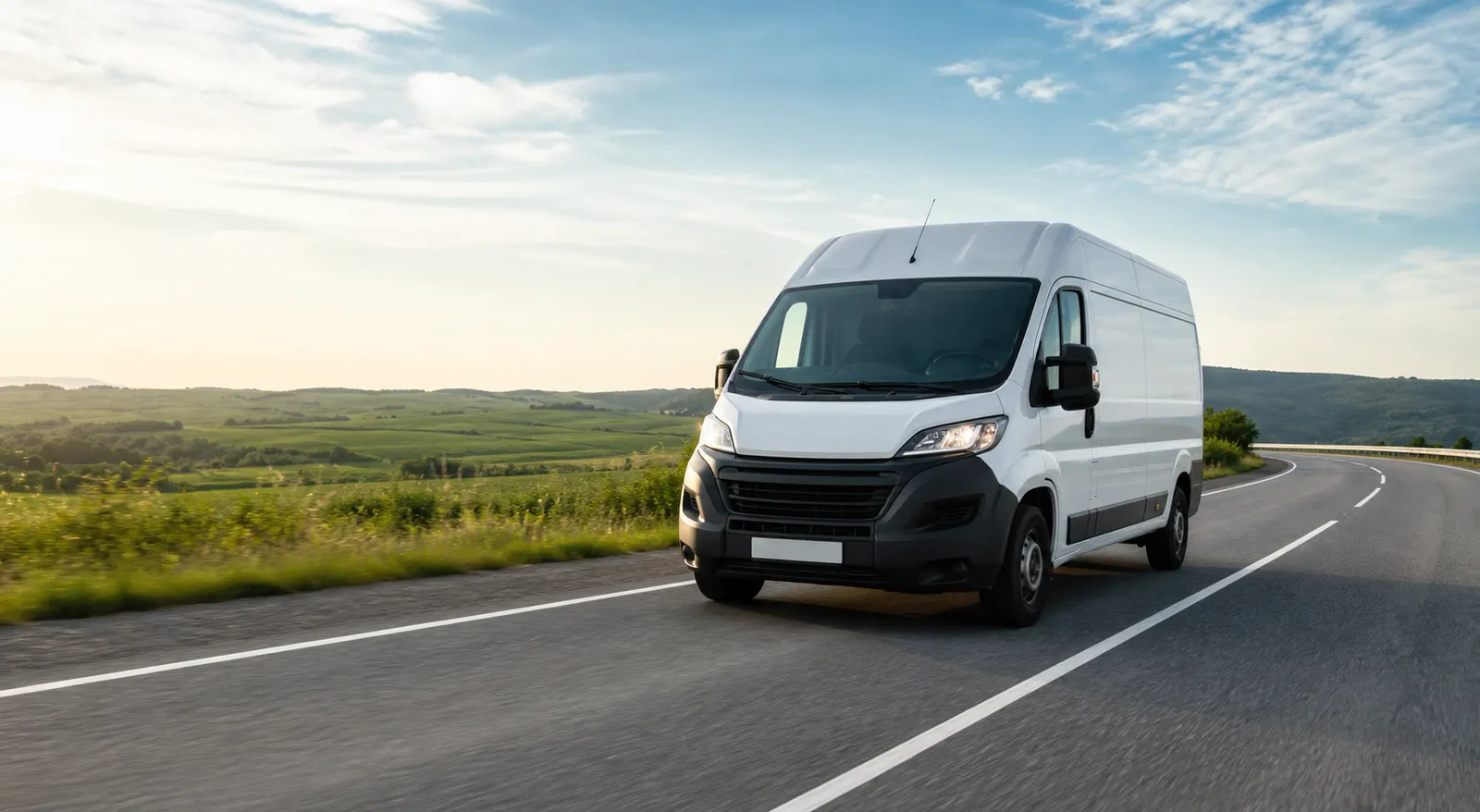 Dubă modernă pentru transport marfă România pe drum național